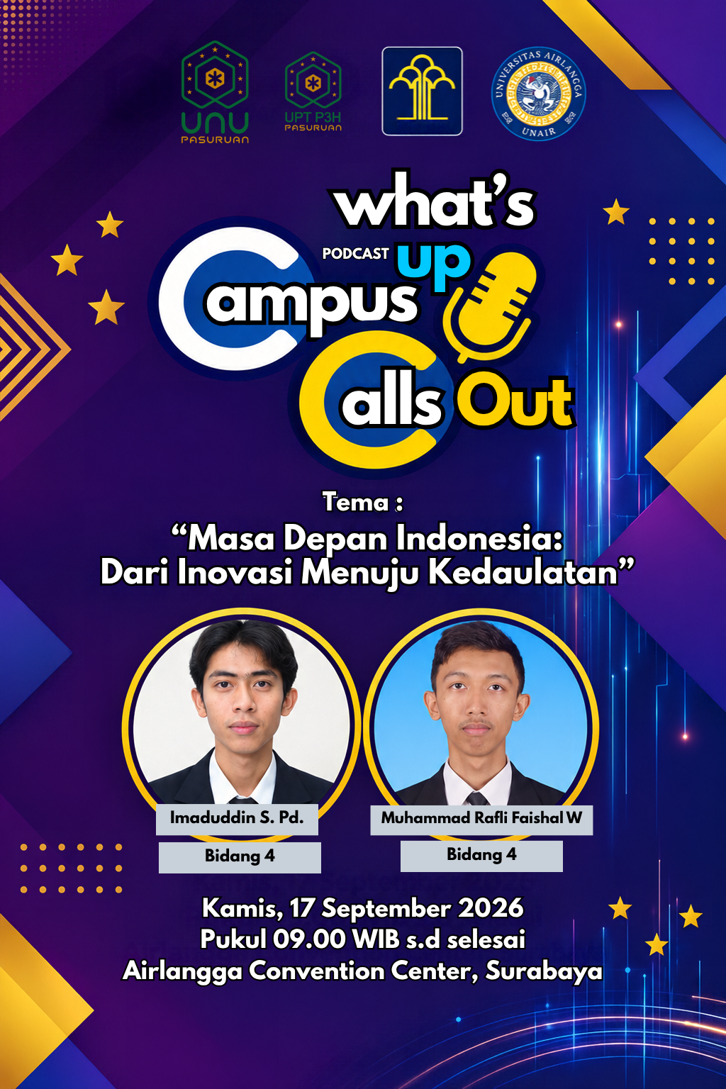 Delegasi UNU Pasuruan Hadiri Agenda Podcast "What's Up Campus Calls Out" di Surabaya